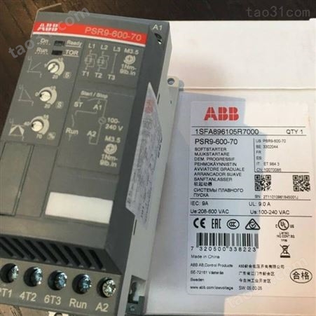 ABB软启动器PSR25-600-70/11 功率11KW 电压可选AC220V/24DC