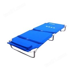 涯宝户外应急救灾折叠床天蓝色便携式救灾床PVC涂层布钢管折叠床