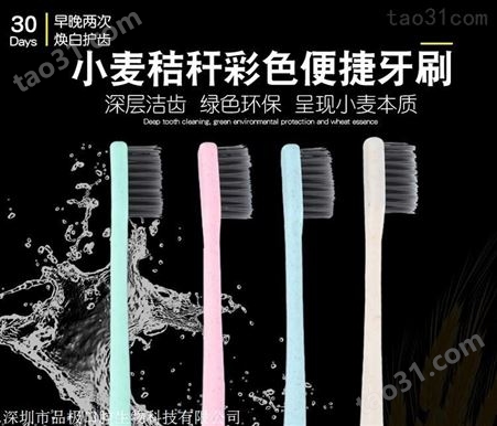 手动牙刷小麦秸秆软毛 口腔清洁 金护成人牙刷定制