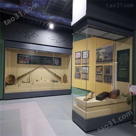 新疆民族文化博物馆展柜 古典乐器展示柜 恒温恒湿柜 深圳展柜厂家