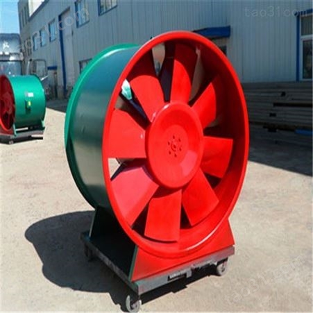 启源空调直销 HTF轴流式消防排烟风机 工业碳钢消防高温排烟风机