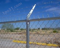 护栏立柱 矩形支架镀锌勾花网围栏连接配件