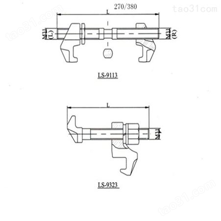 泰德利 380mm长桥锁 集装箱长轴螺栓锁 多种尺寸 镀锌处理